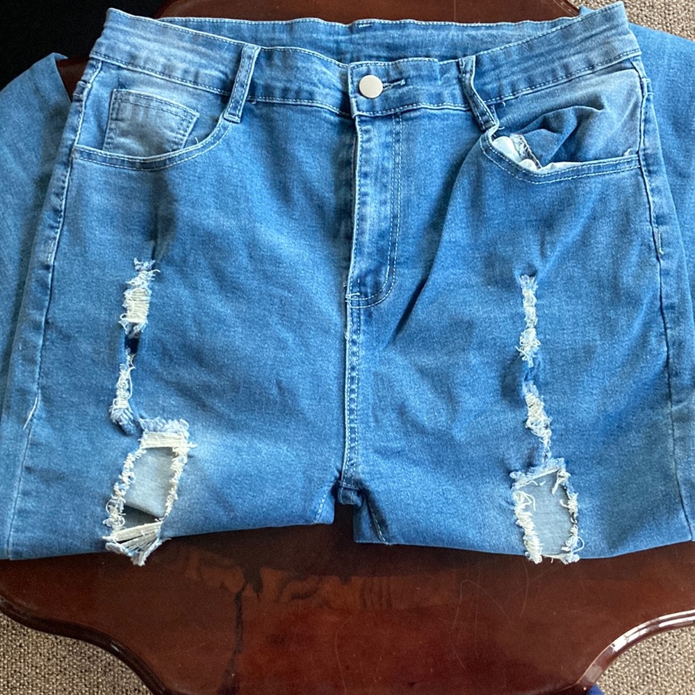 Dark Blue Ripped Jeans